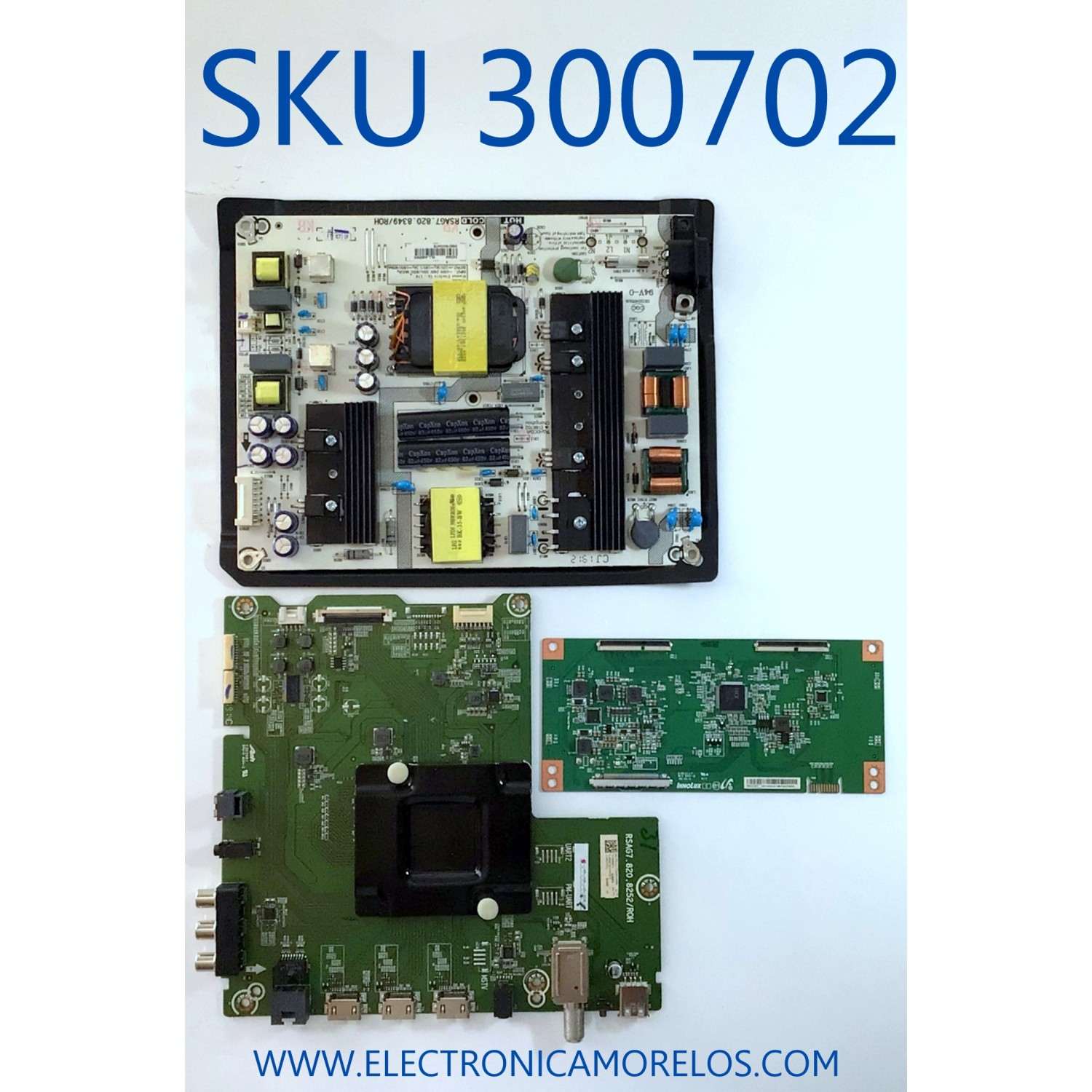 KIT DE TARJETAS PARA TV SHARP / MAIN 240178 / RSAG7.820.8252/ROH / FUENTE 242444 / RSAG7.820.8349/ROH / T-CON MACDJ4E11 / E253117 / PANEL HD580S1U02-L1\S0\GM\CKD\ROH / MODELO LC-58Q7370U